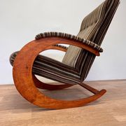 1940s rare design organic rocking chair - czechoslovakia