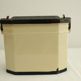 Boîte repas en métal émaillé - beige et noire