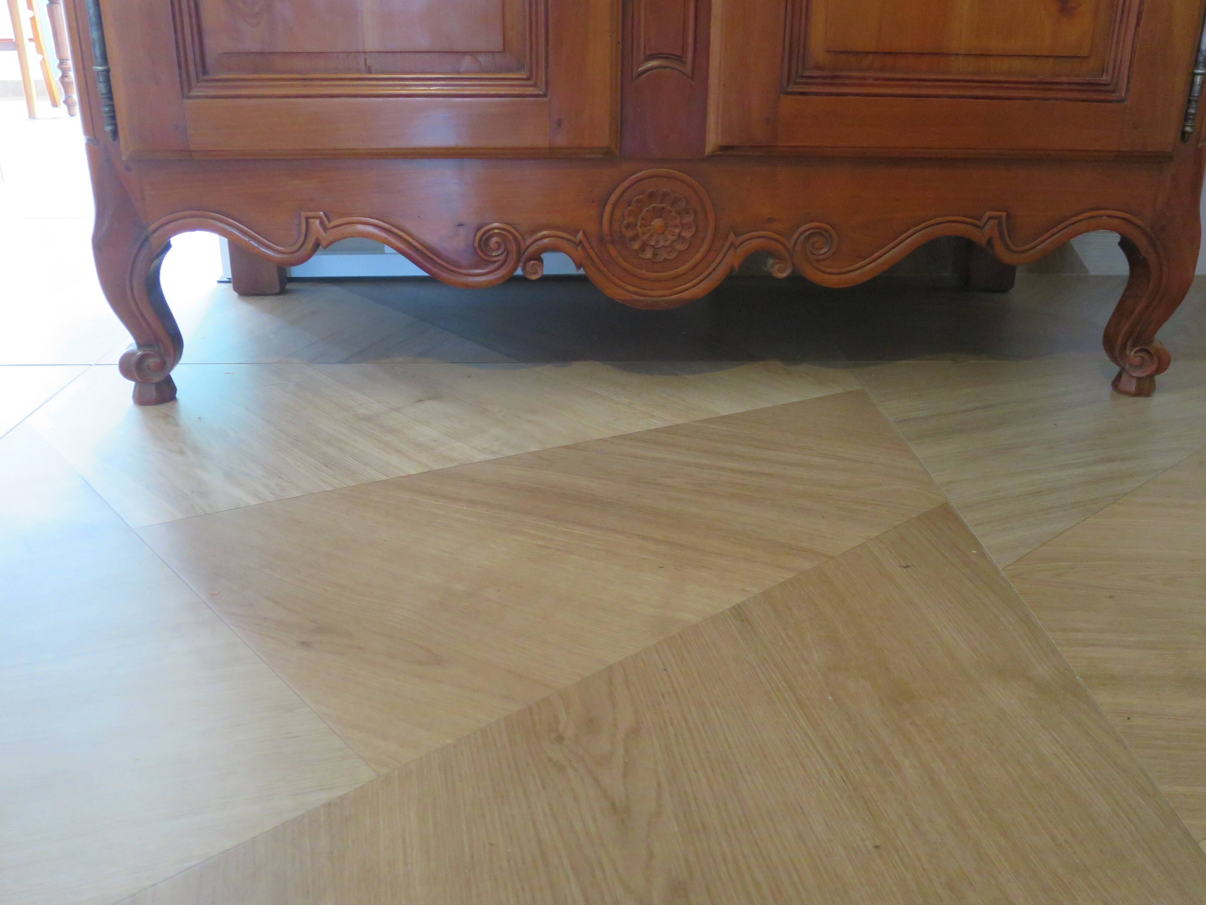 Rustic buffet Louis XV-Regency-jointed-massive wood-snail feet