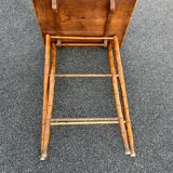 Table ancienne pliable en bois effet bambou desserte vintage