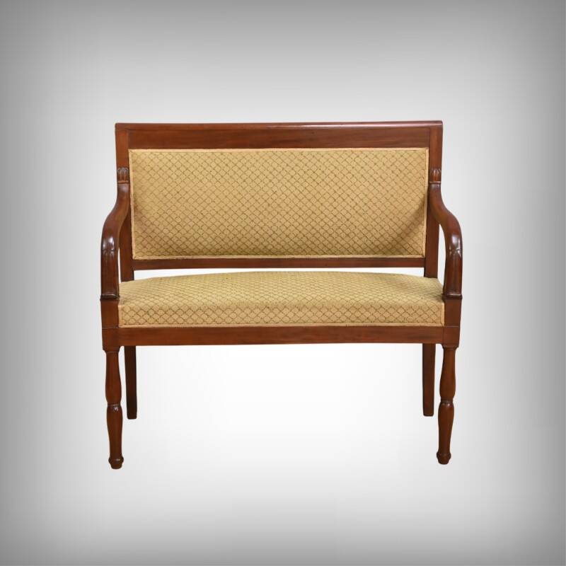 Mahogany landing sofa, Restoration period – Part 1, 19th century