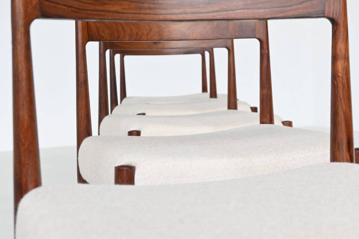Kai Kristiansen set of twelve dining chairs rosewood Fritz Hansen Denmark 1961