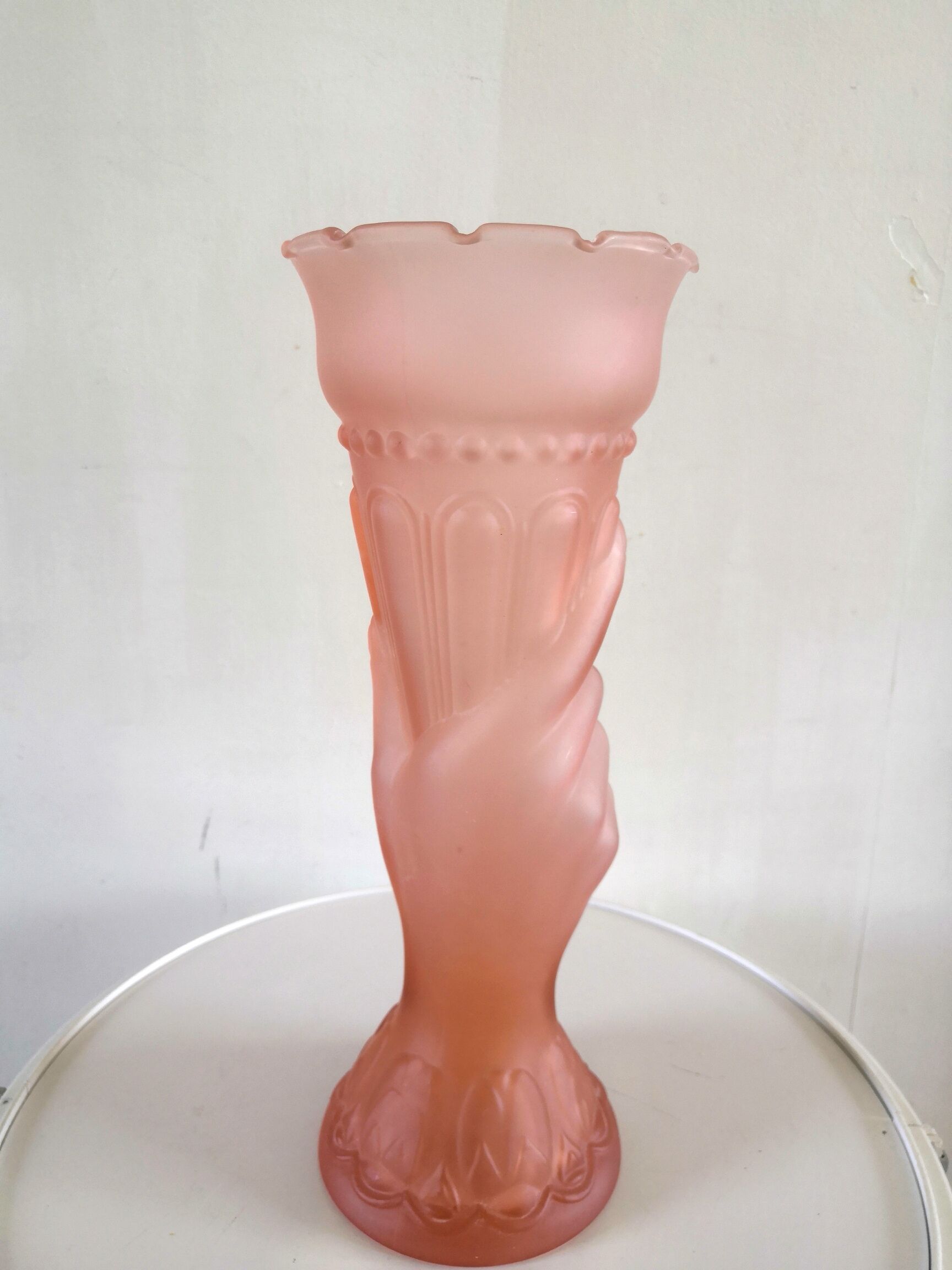 Art Deco pink hand vase
