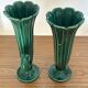 Pair of Art Deco vases circa 1920 - green glazed ceramic