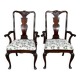 Pair of Chippendale Mahogany Armchairs, England - Early 20th Century