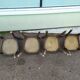 Set of 4 wooden bistro chairs - vintage - old
