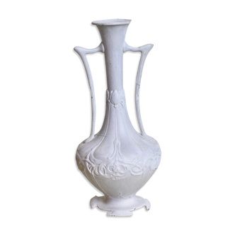 Vase en bronze patine blanc shabby