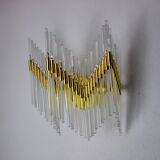 Venini wall lamp, tubular crystals, Italy, 1970