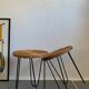 Pair of vintage bedside tripod metal and wicker