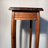 Vintage dark wood side table with curved base