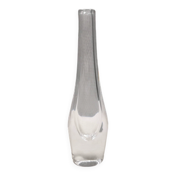 Slim transparent vase in crystal glass from Örrefors Sweden 1980s