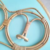 Franco Albini vintage rattan wall coat rack