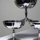 5 vintage bistro-style stainless steel dessert bowls on stands
