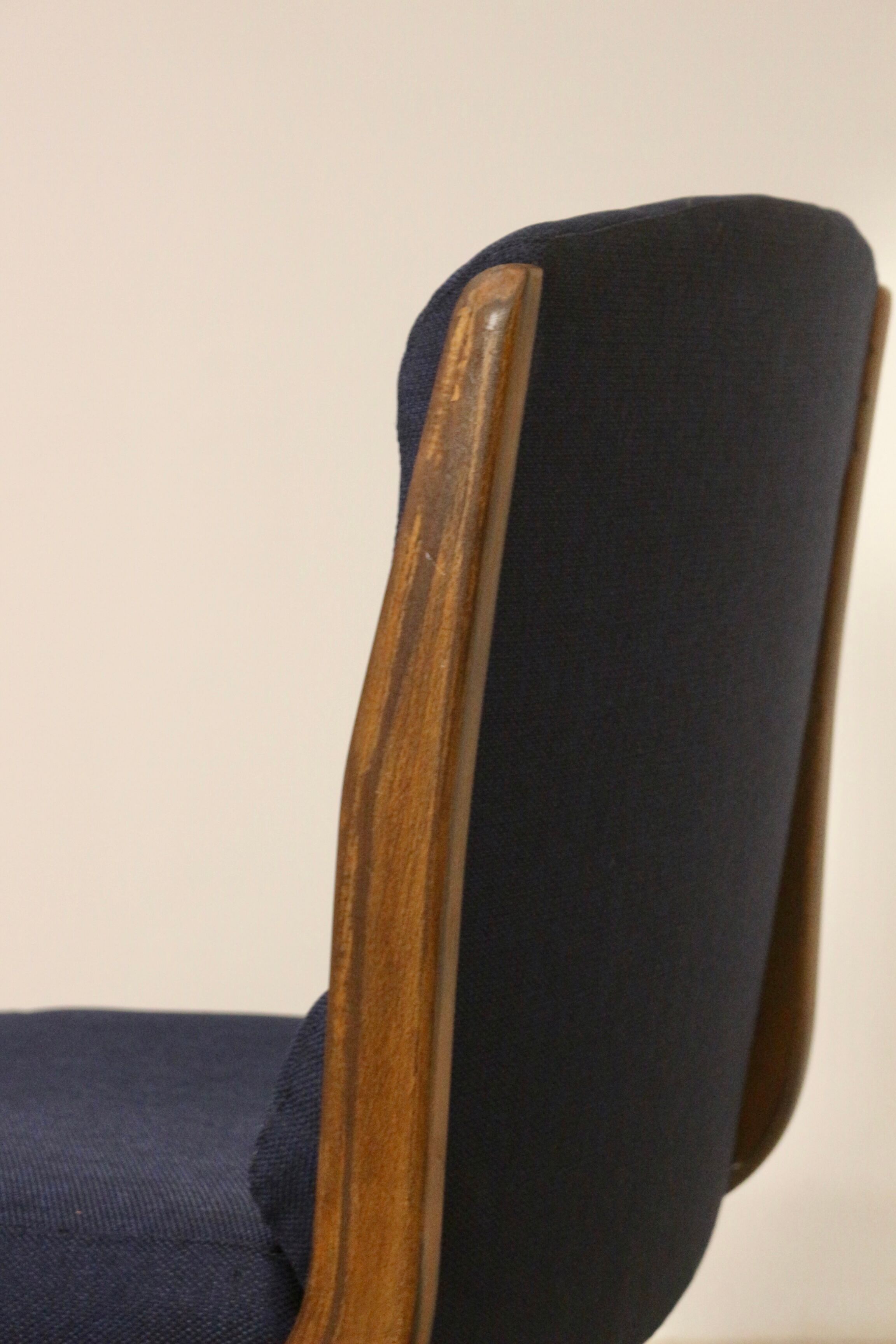 Fauteuil de bureau vintage pivotant en bois année 70