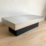 70s coffee table in brushed aluminum