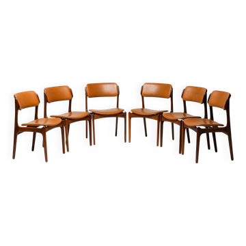 Set of 6 Danish rosewood dining chairs Model No 49 by Erik Buch