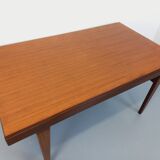 Vintage Scandinavian 50s 60s teak dining table with extension