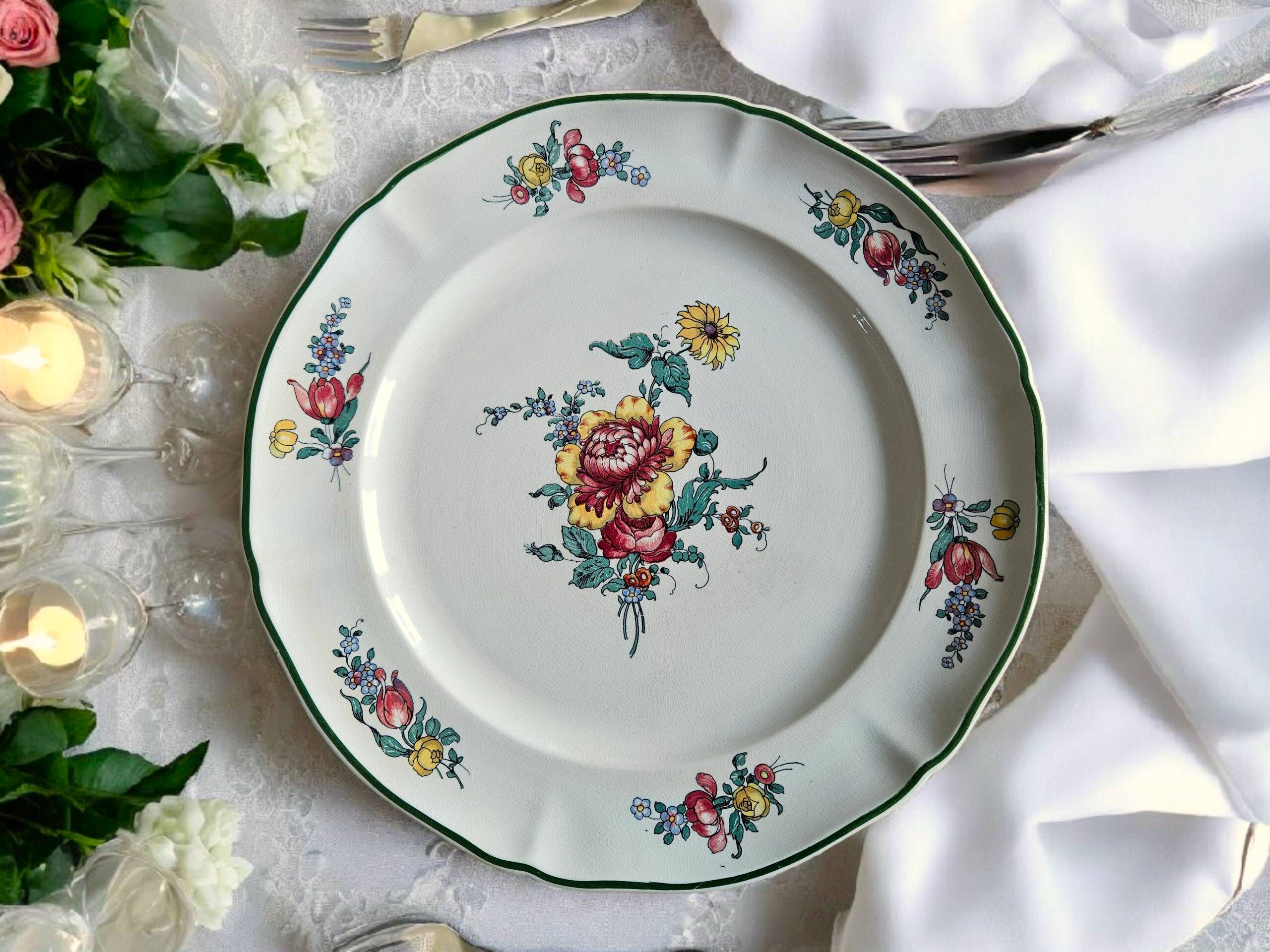Antique earthenware serving dish from Villeroy & Boch