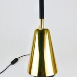 Rare desk and table lamp in brass and leather by Carl Aubock II #4280, Vienna, Austria.