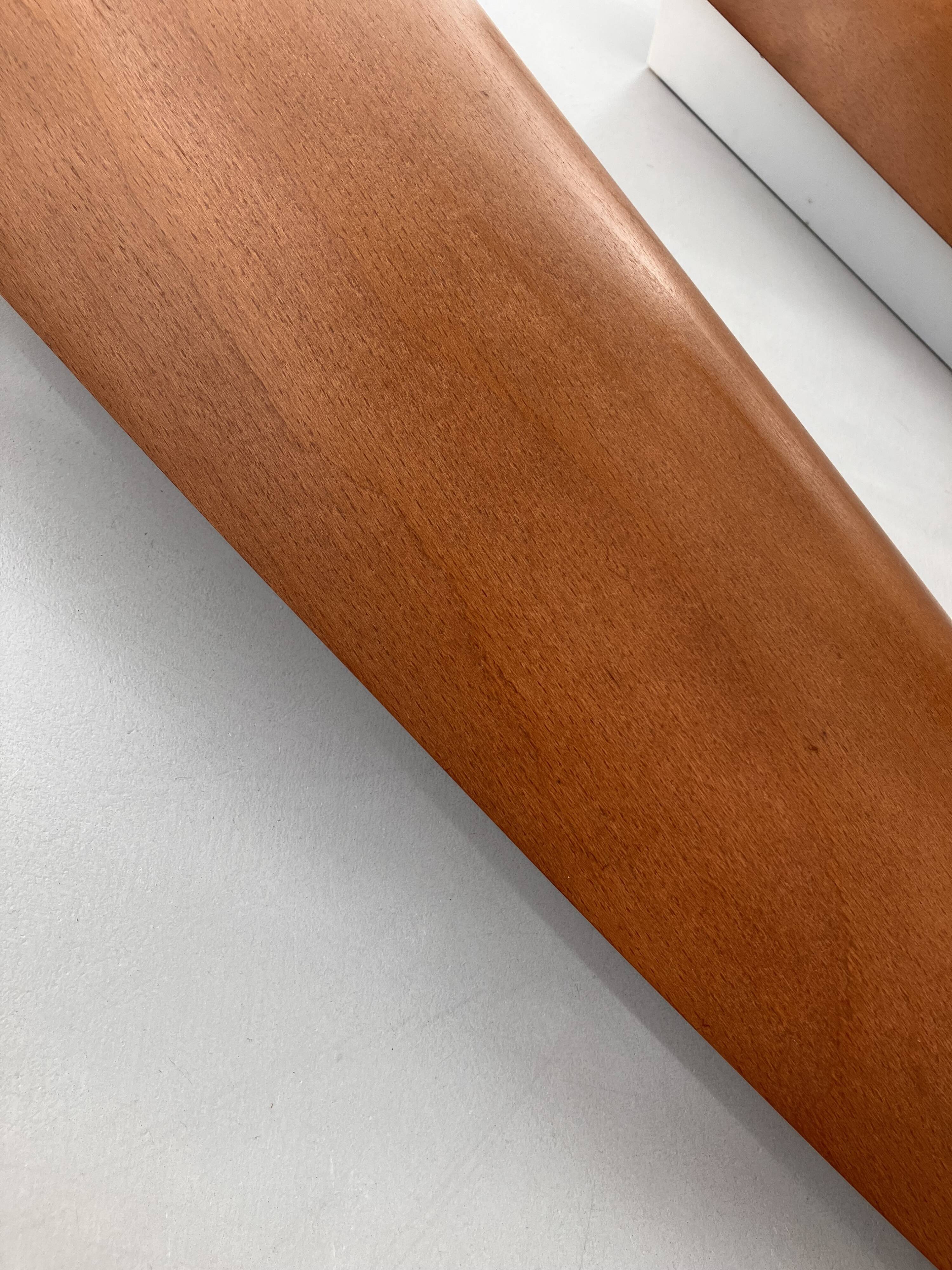 Pair of XL wall lights in thermoformed wood from the 80s, Lucid French design.