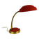 1950s desk lamp, red metal and brass