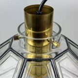 60s 70s ceiling lamp Glashütte Limburg Germany glass & brass Space Age