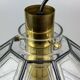 60s 70s ceiling lamp Glashütte Limburg Germany glass & brass Space Age