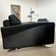 Lot 2 roche bobois designer leather armchairs 80s vintage custom aviator shape