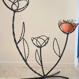 Vintage curved steel plant shelf