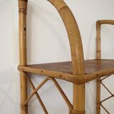 Vintage wall shelf in bamboo and wood