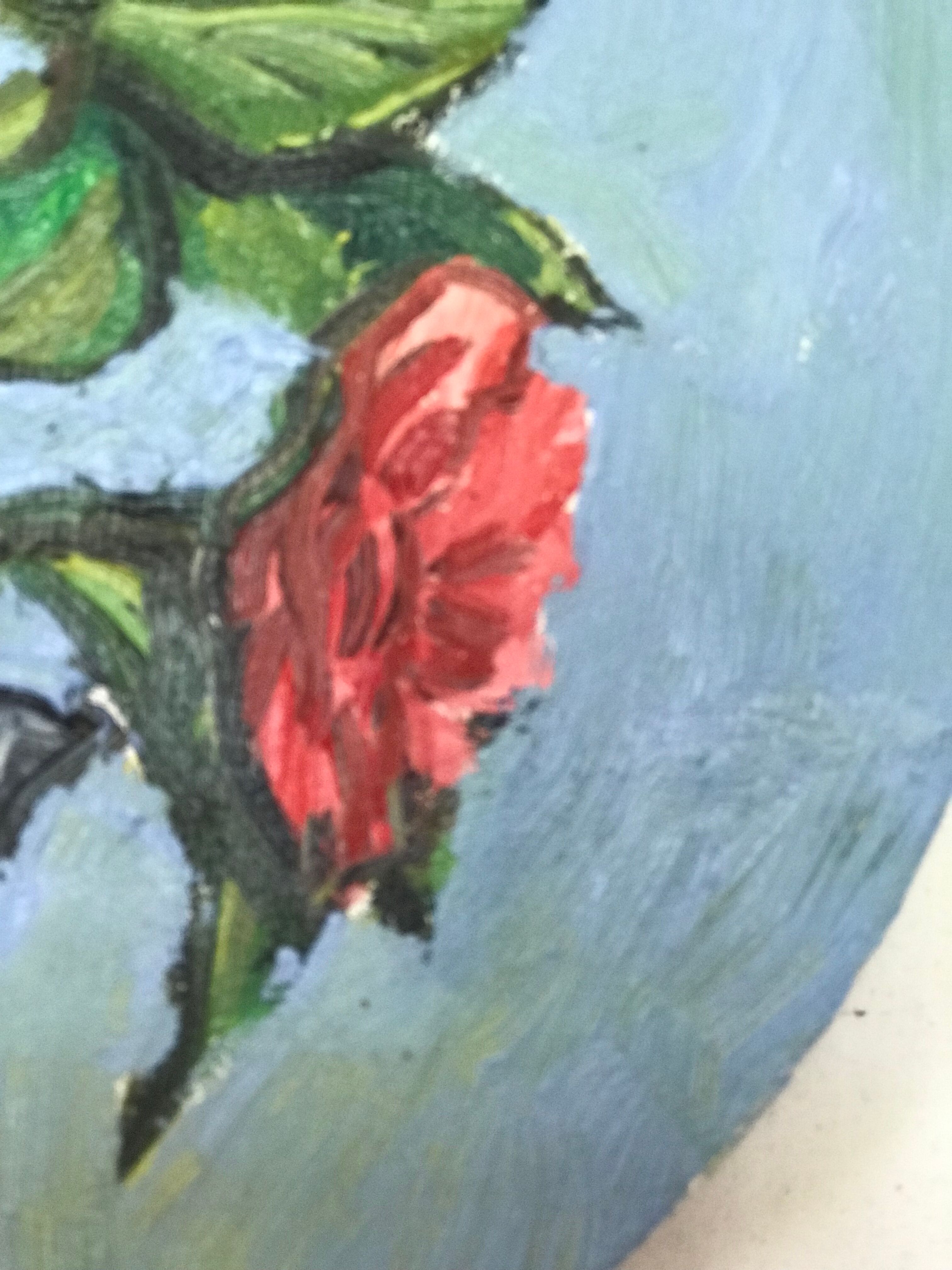Peinture huile, bouquet de roses