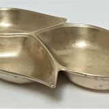 Plateau feuille laiton massif vintage