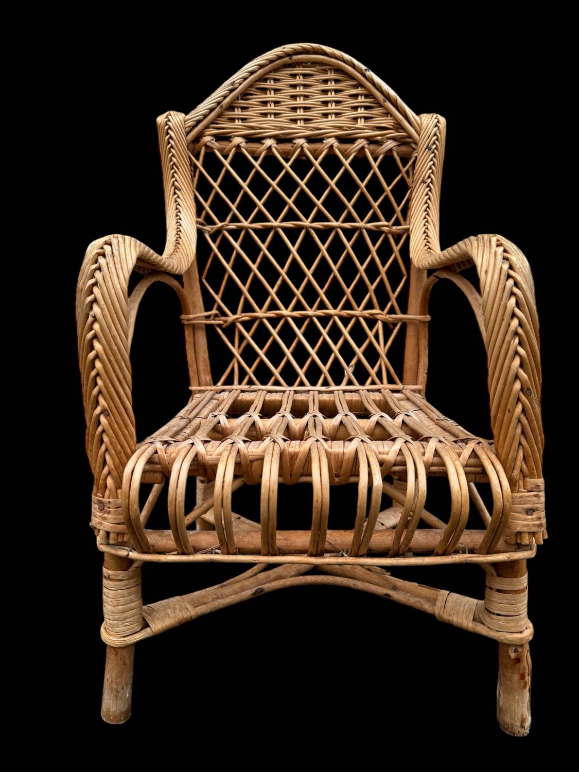1950s Rattan Child's Armchair