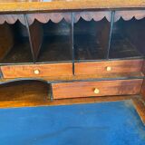 English scriban desk 19th c. mahogany with drawers bronze fittings bone knobs