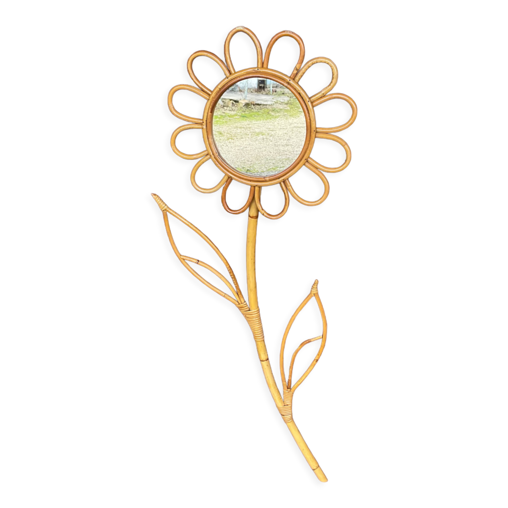 Vintage rattan mirror