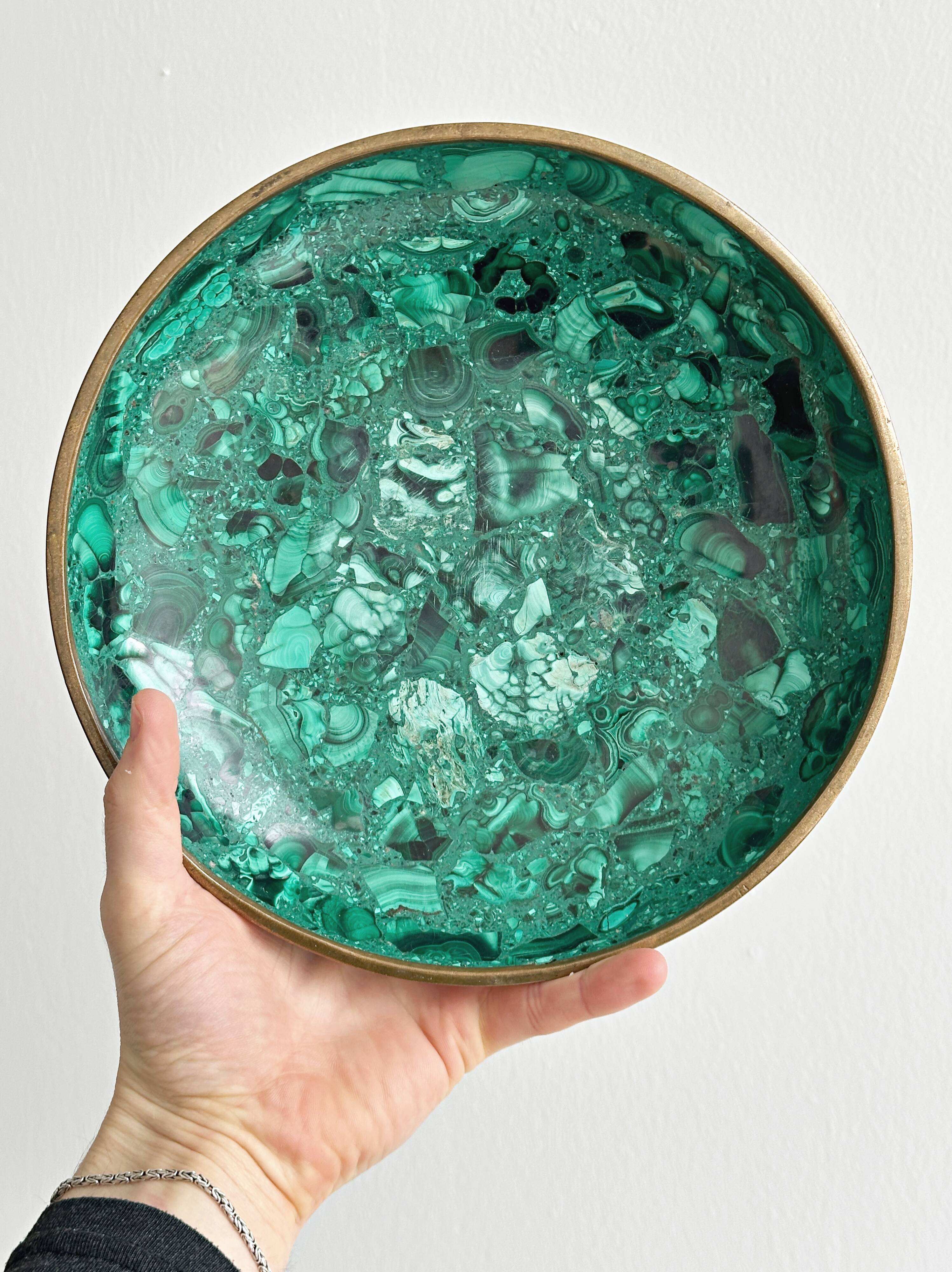 Malachite bowl for fruits or centrepiece.