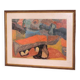 Original Swedish glazed pastel/oil on panel – abstract – glazed, vintage & framed – 86 × 66 cm (33.9" × 26.0")