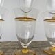 7 glasses with crystal stemmed yellow feet / cups
