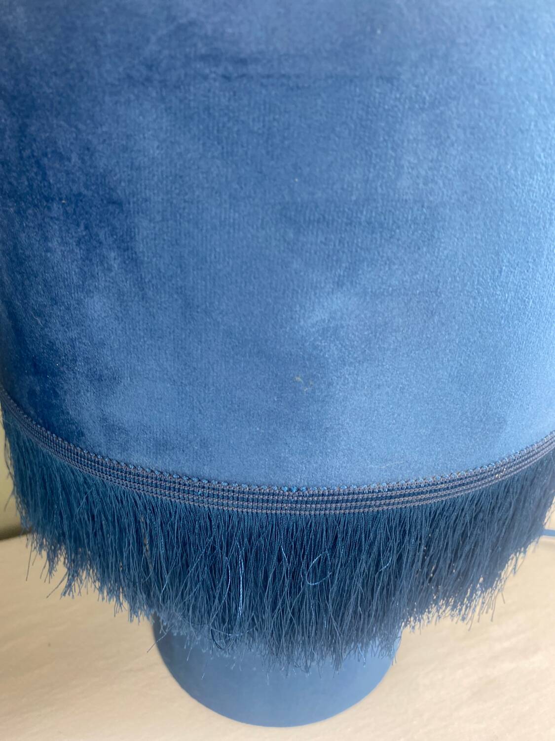 Blue velvet lamps