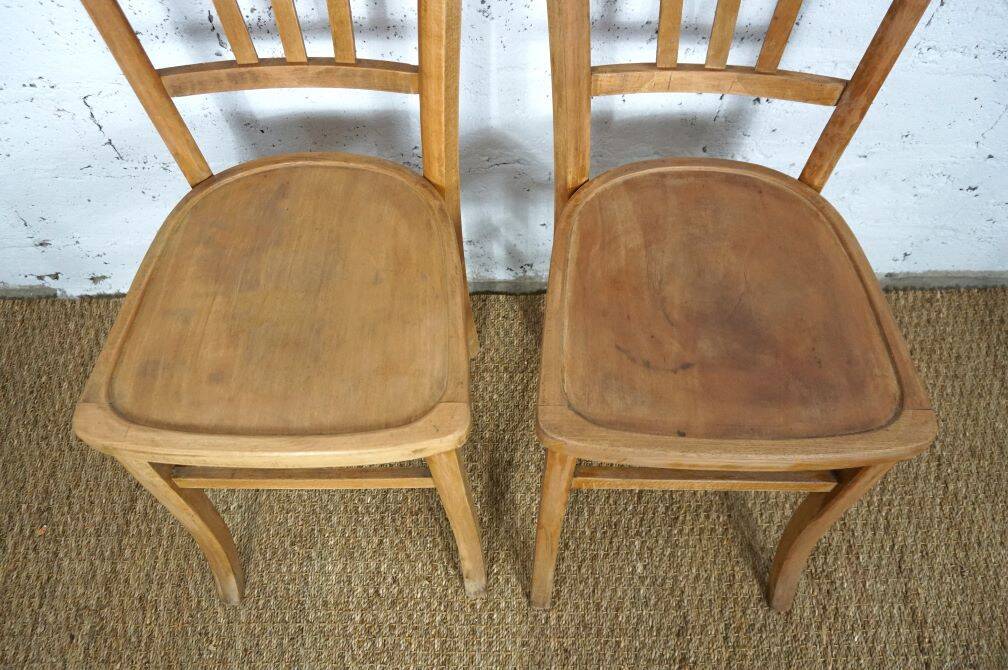 Paire de chaises bistrot Luterma bois brut