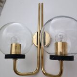 Pair of 1970s brass wall lights