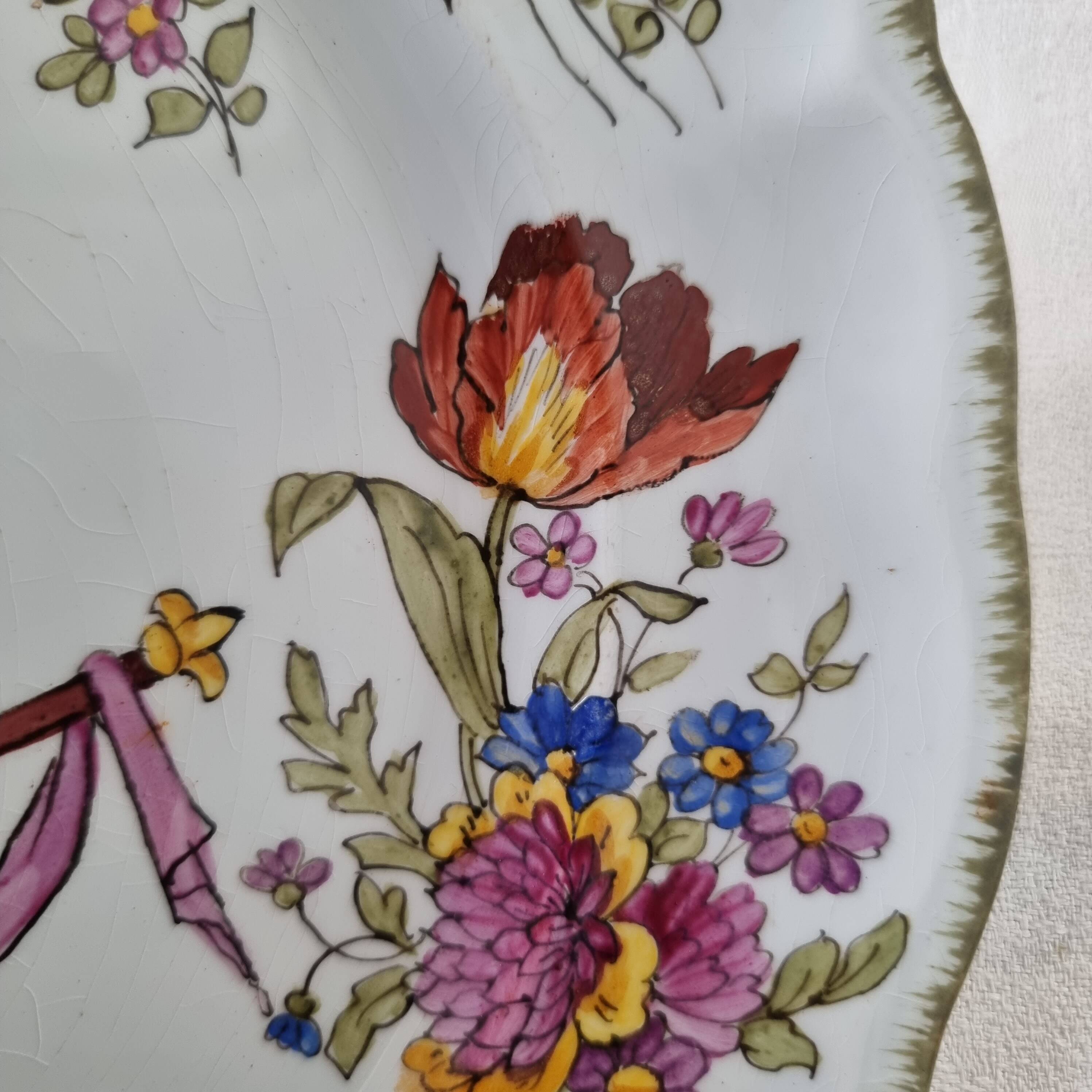 Exclusive 19th century French Lunéville porcelain plate, painted
