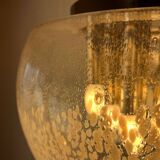 Very large Mazzega pendant light in chrome organ and Murano glass