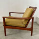 Old Scandinavian design armchair in vintage teak year 60