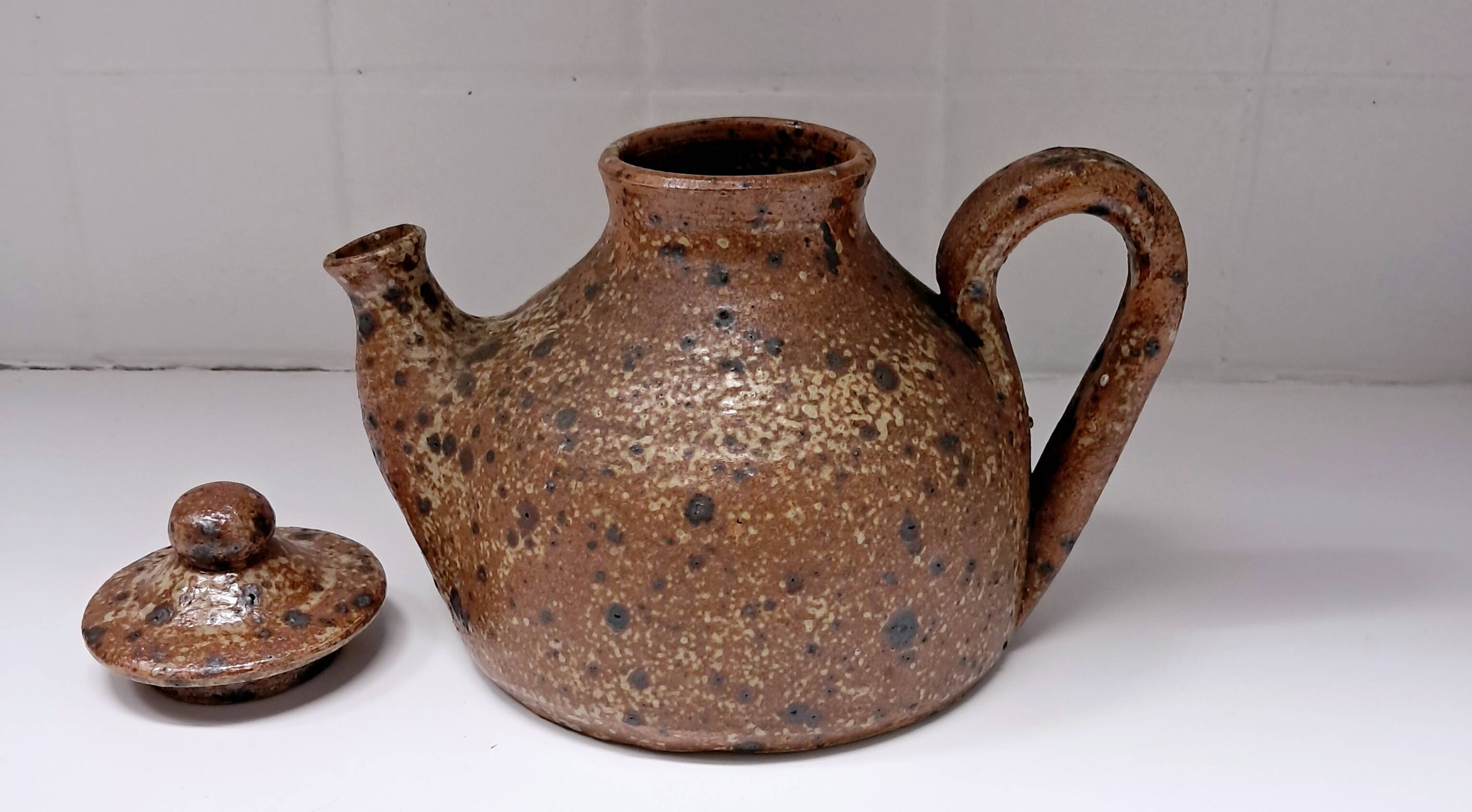 Pyrite stone teapot. 1960s. Numbered.