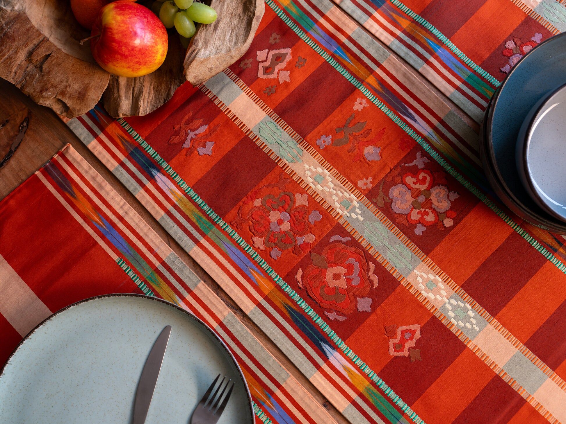 Global Tapestry silk table runner