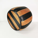 Leather pouf, Germany, 1960s