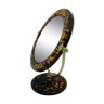 Vintage toilet mirror in lucite 2-sided turtle scale