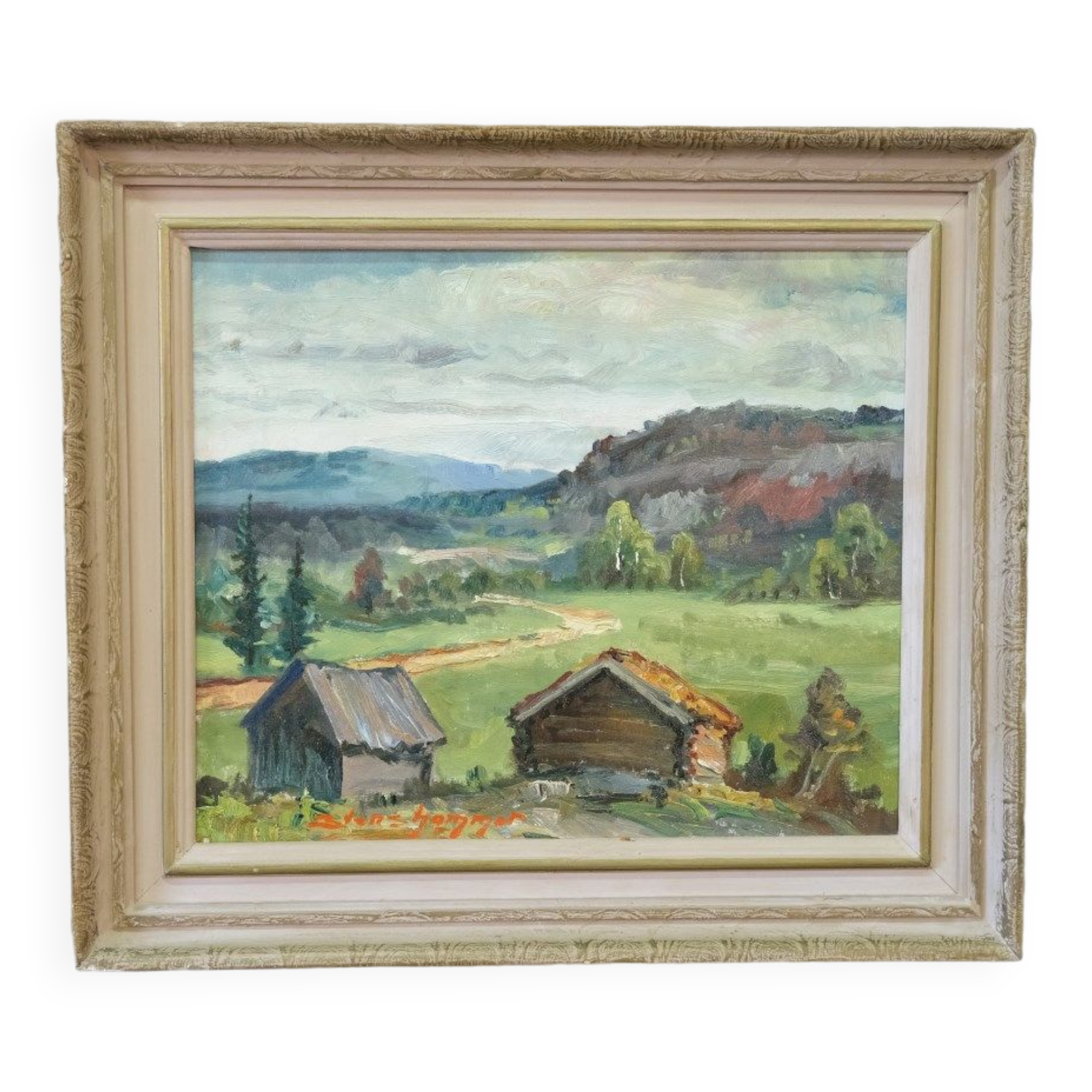 Carl Stenshammar, Swedish Landscape, 1950s, Oil on Canvas, Framed