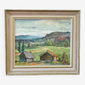 Carl Stenshammar, Swedish Landscape, 1950s, Oil on Canvas, Framed